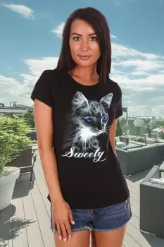 Футболка трикотажная Сандра (белая кошка) рр