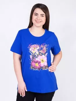 Футболка трикотажная Селена (синяя) рр