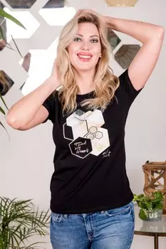 Футболка трикотажная Соты (черная)