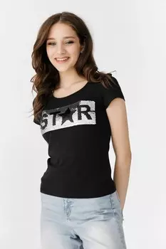 Футболка трикотажная Стар (черная)