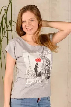Футболка трикотажная Таисия (серая)