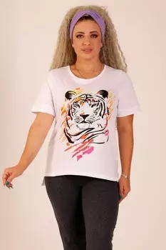 Футболка трикотажная Тигра (белая)