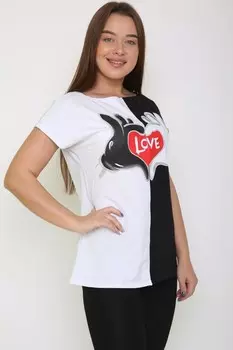 Футболка трикотажная Тира (черно-белая) рр