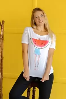 Футболка трикотажная Варя (арбуз)