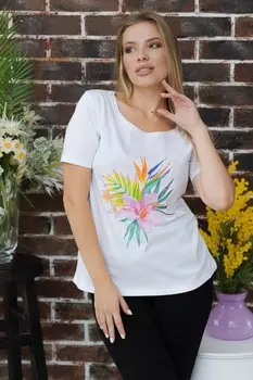 Футболка трикотажная Варя (лилии)