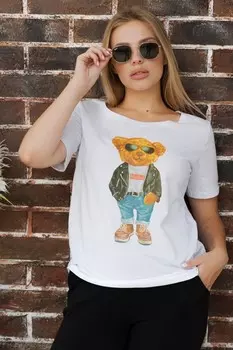 Футболка трикотажная Варя (мишка)