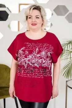 Футболка трикотажная Варвара (бордовая) рр