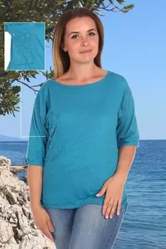 Футболка трикотажная Василиса (бирюзовая)