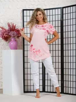 Футболка трикотажная Ярослава (розовая)