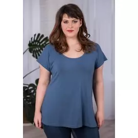 Футболка вискозная Дина (индиго)