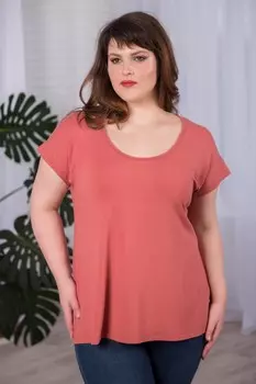 Футболка вискозная Дина (терракотовая)