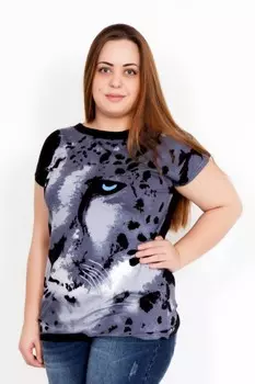 Футболка вискозная Леопард (серая)