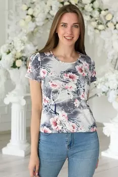 Футболка вискозная Лонда (цветы)