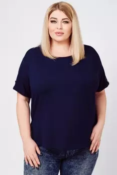 Футболка вискозная Нонна (темно-синяя)