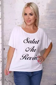 Футболка вискозная Привет (белая) рр