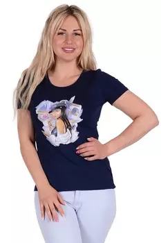 Футболка вискозная Рената (темно-синяя)