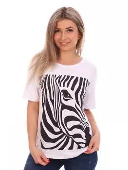 Футболка вискозная Зебрина (белая)