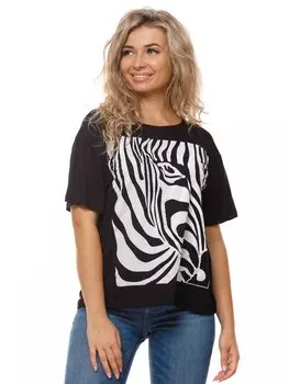 Футболка вискозная Зебрина (черная)