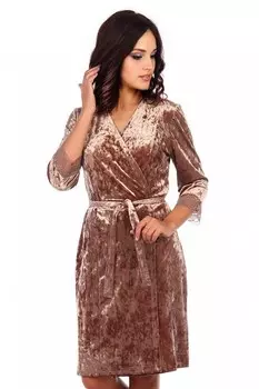 Халат бархатный Ангелина (бежевый) рр