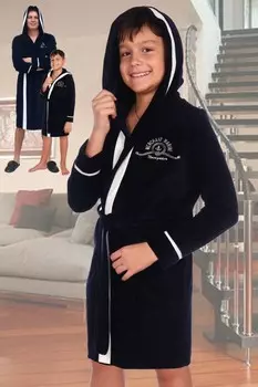 Халат детский Мэн (темно-синий) рр