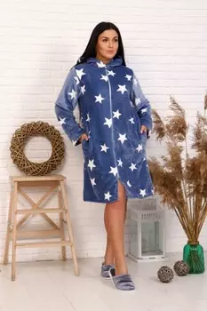 Халат из велсофта Аргелла (индиго) рр