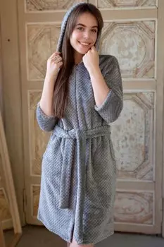 Халат из велсофта Дарлинг (серый)