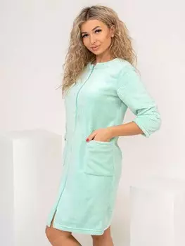 Халат из велсофта Хадид (голубой)
