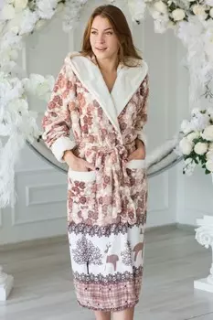 Халат из велсофта Ириска (бежевый)