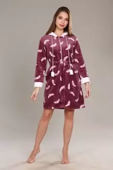 Халат из велсофта Снежок (перышки)