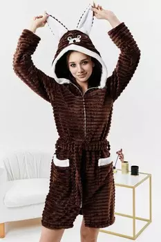 Халат из велсофта Земфи (шоколадный)