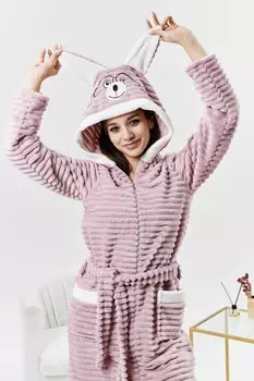 Халат из велсофта Земфи (сухая роза)