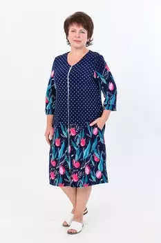 Халат махровый Джакки (синий)