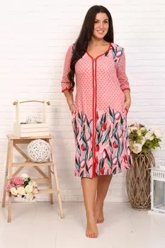 Халат махровый Кэтрин (тюльпаны) рр