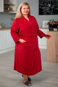 Халат махровый Симона (бордовый)