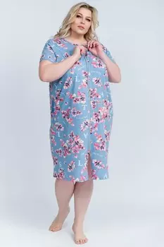 Халат трикотажный Аэлита (серо-голубой)