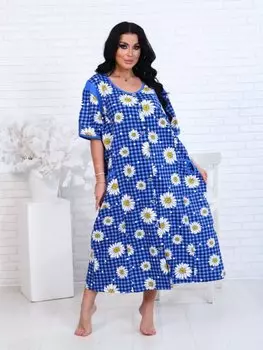 Халат трикотажный Аделина (голубой)