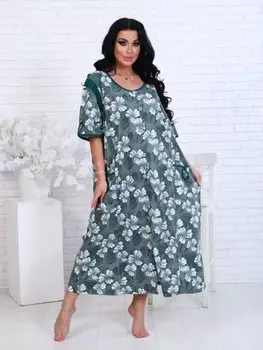 Халат трикотажный Аделина (хаки)