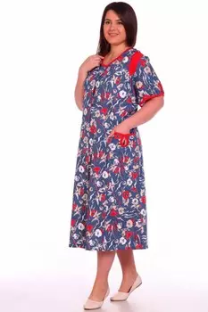 Халат трикотажный Аделина (синий)