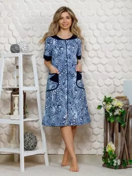 Халат трикотажный Аделинд (синий) рр