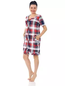 Халат трикотажный Адрия (серо-красный) рр