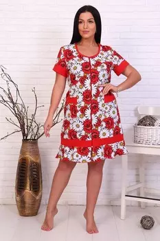 Халат трикотажный Айва (красный)