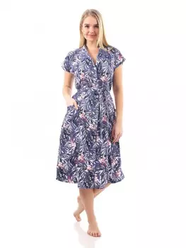 Халат трикотажный Алеко (индиго) рр