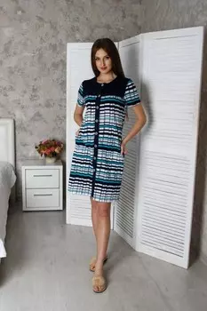 Халат трикотажный Алика (бирюзовый)