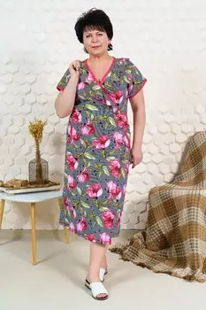 Халат трикотажный Анико (розовые цветы) рр