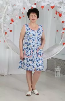 Халат трикотажный Анжелина (голубой)