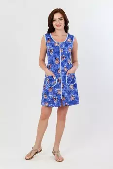 Халат трикотажный Анжелина (синий) рр