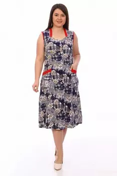 Халат трикотажный Авелина (сине-серый) рр