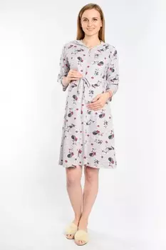 Халат трикотажный Аксинья (серый)