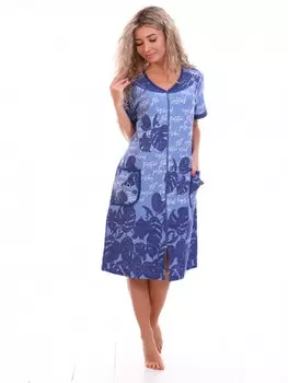 Халат трикотажный Батма (голубой)