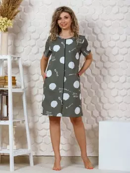 Халат трикотажный Беата (хаки)